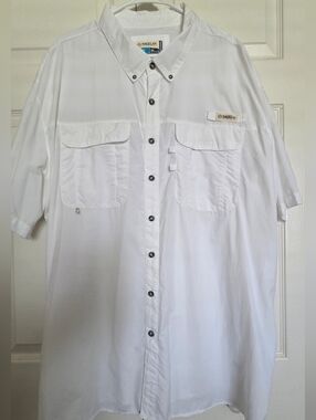 Magellan Outdoors White Short Sleeve Button-Front Shirt